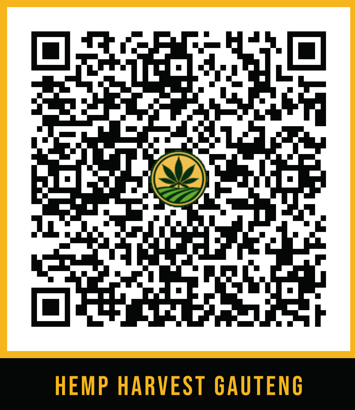 QR code linking to the Hemp Harvest Festival Gauteng page on the Canna Country website