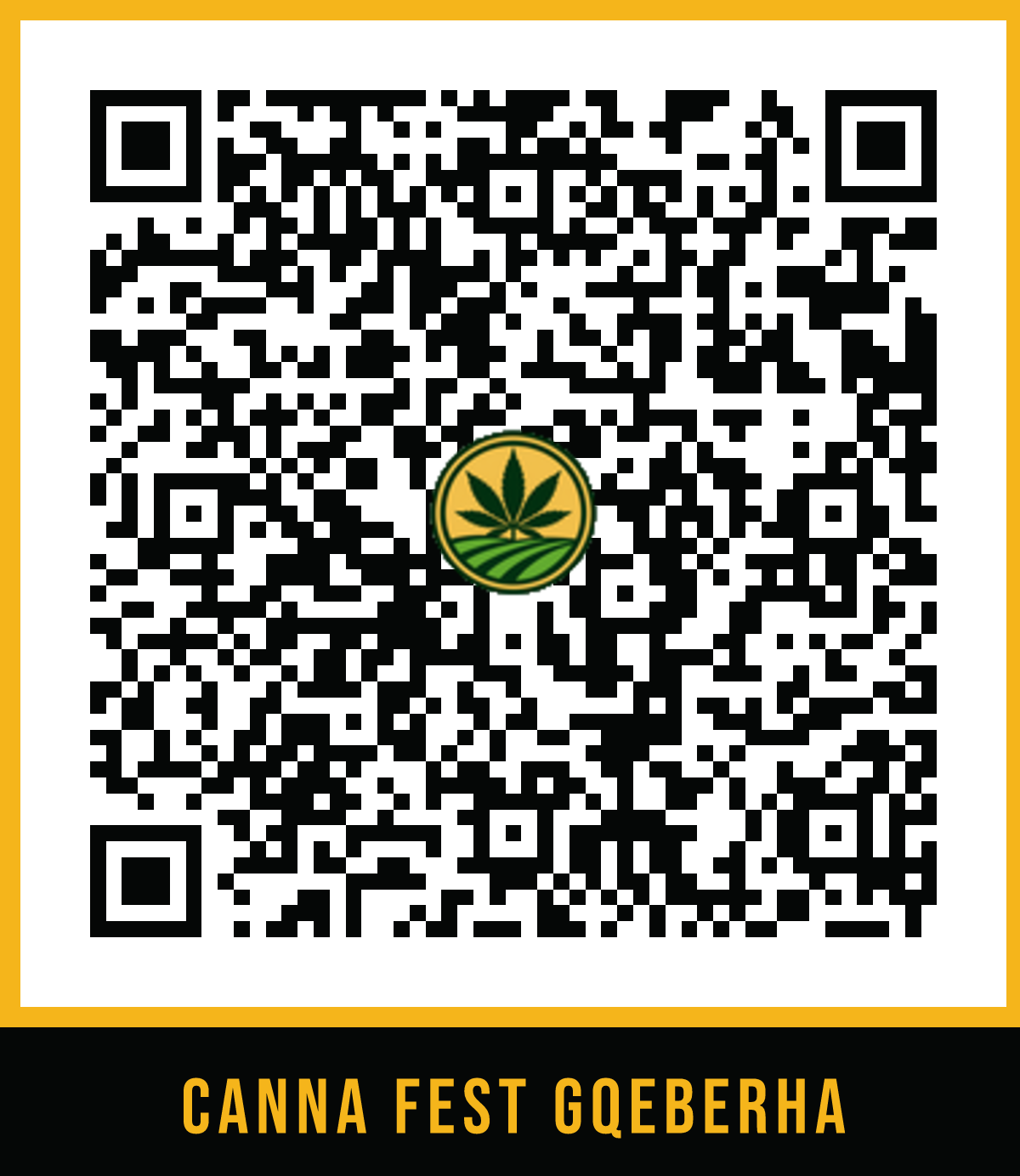 QR code linking to the Canna Fest Gqeberha page on the Canna Country website